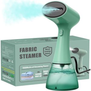 MEVRONISSHOP-Fer &agrave; vapeur de voyage 1800 W 30 g/min, fer &agrave; vapeur portable de 400 ml, chauffage rapide 20 secondes, brosse vapeur manuelle pour v&ecirc;tements, T202, vert - Neuf