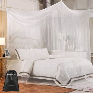 Moustiquaire De Lit 220x200x200cm Xxl Grand Moustiquaire Lit 2 Places Moustiquaire Lit Bebe Moustiquaire Baldaquin Pour Lit Simples Doubles Bébé Avec 6 Patchs,Sac De Rangement - Neuf