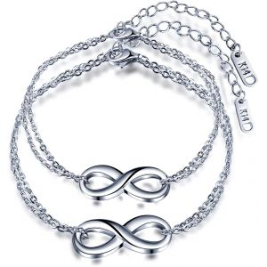Kalsw-Bracelet Couple En Acier Inoxydable,Bracelet Infini Pour Hommes Et Femmes,Cadeau De No&euml;l D'anniversaire - Neuf