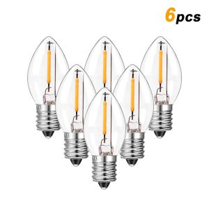 Lugh-Paquet De 6 Ampoules Led Candélabres C7 0.5w E12 E14 Base De Lustre 7w À Incandescence Équivalent Bougie Vintage Ampoule De Nuit Edison - Neuf
