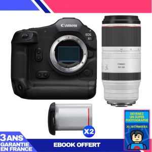 Boitier Canon EOS R1 + RF 100-500mm f/4.5-7.1 L IS USM + 2 Canon LP-E19 + Ebook 'Devenez Un Super Photographe - Neuf