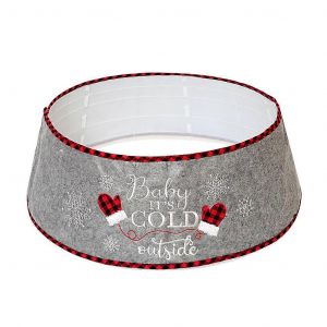 Jupe de sapin de No&euml;l &agrave; carreaux rouges et noirs pour pied de sapin gris, id&eacute;ale pour d&eacute;corer un joyeux No&euml;l ou une f&ecirc;te de No&euml;l (multicolore). - Neuf