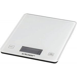 Cloer 6871 Balance De Cuisine Num&eacute;rique Jusqu'&agrave; 10 Kg, Fonction Poids Ajout&eacute;, Mesure Du Poids Par Incr&eacute;ments De 1 G, Surface En Verre, &Eacute;cran Lcd, Blanc - Neuf