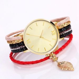 Lvpai Femmes Femelle Quartz Mouvement Bracelet Montre Analogique Cadran Rond Montre-Bracelet Noir - Neuf