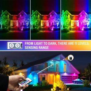 1 Pack 50w Rgb Projecteur Led Ext&eacute;rieurs Avec T&eacute;l&eacute;commande, Exterieur & Interieur 16 Couleurs 4 Modes Rgbw Lumi&egrave;re De Projecteur, Neon Spot Led Pour Jadin, Terrasse, Patio, Ip66 &Eacute;tanche - Neuf