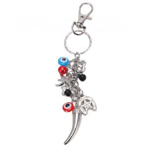 Porte-cles mauvais oil motif libellule elephant piment mauvais oil decor alliage verre elegant charmant porte-cles bonne chance pour le bureau - Neuf