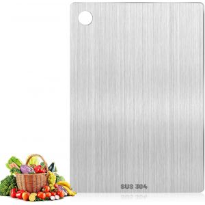 Eryi-Planche À Découper En Titane,Yamato Titanium,Planche A Decouper Inox Pour La Cuisine,Pour La Viande,Fromage,Le Pain,Les Légumes,Les Fruits (30 X 20 Cm) - Neuf