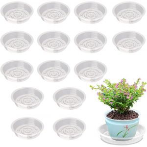 ERYI-Soucoupe Pot Fleur 15 Pièces Soucoupe Plante Plastique Ronde Soucoupe Plastique Coupelle Pot De Fleur Coupelle Plastique Pour Plantes Soucoupes À Plantes Transparent Pour Pots - Neuf