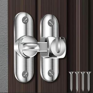 ChenQuanSarl-90/180 Degrés Verrou De Porte Pour Portes Coulissantes Serrure De Porte Avec Vis Pour Porte De Grange Coulissante Cuisines Fenêtre - Neuf