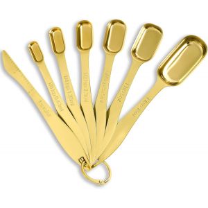 Pc Heavy Duty en Acier Inoxydable Cuillères à Mesurer Ensemble, Métal Tasses et Cuillères à Mesurer pour Sécher ou de la Nourriture Liquide, s'Adapte à des Pots d'Épices, Ustensiles de Cuisine - Neuf