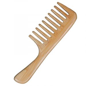 Peigne À Dents Larges En Bois De Santal Fait À La Main (20,5 Cm) Peigne À Boucles Antistatique - Neuf