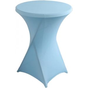 Sjzg-Stretch Nappe Housse Lavable Nappe Mange Debout Ronde Protection Pour Bar Table De Banquet De Mariage Table Cocktail Haute De Bistro (Bleu Clair, Diamètre 80-85 Cm) - Neuf