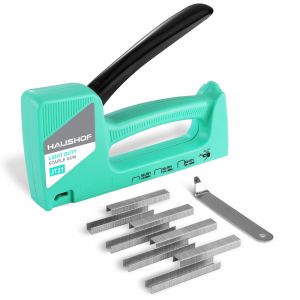 Agrafeuse Murale HAUSHOF, Legere de Type 53, avec Repoussoir, Agrafeuse Manuelle avec Agrafes 800 Pieces de 8mm pour Decoration, Tapisserie, Materiel de Fixation, Decoration, Menuiserie, Vert - Neuf