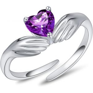 Ajustable Bague Pour Femme Je Veille Sur Toi Pour Toujours Argent Sterling 925 Bague De Coeur Câlin Bagues Pour Femmes Bagues De Pierres De Naissance.[Y795] - Neuf
