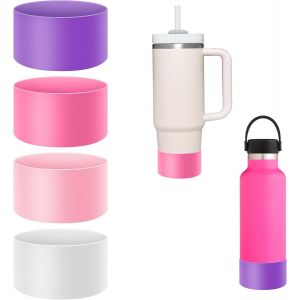 Meimie-4 Pièces Manchon De Protection En Silicone Pour Gourde Isotherme,Manchon De Protection Pour Bouteille De Sport Pour Stanley Quencher Adventure 40oz Et Stanley Iceflow 20oz 30oz - Neuf