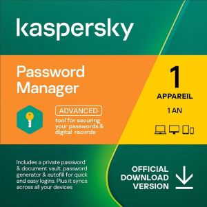 Kaspersky Cloud Password Manager - 1 App - 1 Utilisateur 1 An - Pc Mac Android Ios - Ed Fran&ccedil;aise Licence Officielle Par Mail - Esd - Neuf