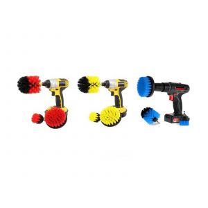 Ensemble de 3 brosses de nettoyage pour perceuse, adapt&eacute;es &agrave; diverses surfaces - Neuf