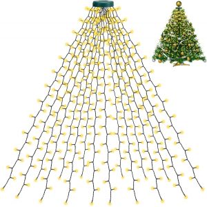 Guirlandes Lumineuses Pour L'arbre De Noël - La Chaude Lumière Avec 8 Modes D'éclairage, Les Lumières De Noël Au Chaud Pour La Décoration De L'arbre De Noël - Neuf
