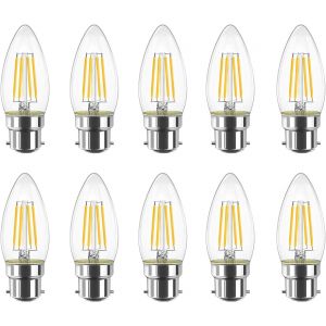 B15 Ampoule Led À Bougie 4w C35 Douille À Baïonnette Blanch Chaud 2700k Edison Vintage Ampoule De Conversion 40w, Non Dimmable, Paquet De 10 - Neuf