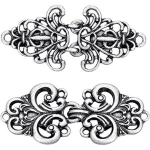 Kjdal-Vintage Pull Écharpe Clips Rétro Tourbillon Cardigan Cape Pin Antique Cape Clips Celtique Pull Fermeture Robe Chemise Broche Fermoir Pour Femmes Filles,2 Pièce - Neuf