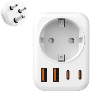 JGD-Adaptateur Prise Afrique du Sud, 5 en 1 Adaptateur Voyage France vers Afrique du Sud avec 1 AC & 2 USB-C & 2 USB-A Adaptateur Type M des Voyages en Afrique du Sud, Namibie, Mozambique et Plus &iquest; - Neuf