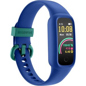 JEXNOVASHOP-Vigor 2 L Montre de Fitness pour Enfants de 5 &agrave; 15 Ans, Tracker d'activit&eacute;, &eacute;tanche IP68, podom&egrave;tre, Moniteur de fr&eacute;quence Cardiaque, Compteur de Pas de Calories pour Filles gar&ccedil;ons, Bleu - Neuf