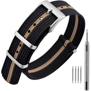 Kal-Bracelet De Montre En Nylon Avec Boucle En Acier Inoxydable, Sport Bande De Remplacement 16mm 18mm 20mm 22mm - Neuf