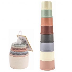 Jouets De Bain Pour Enfants De 1 &Agrave; 3 Ans, Gobelets Empil&eacute;s, Cadeaux D'anniversaire Pour B&eacute;b&eacute;, Jouets Cr&eacute;atifs Et Color&eacute;s - Neuf