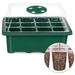 Plateaux De Culture Pour Serre Avec Humidit&eacute; R&eacute;glable,Kit De D&eacute;marrage Pour Plantes Avec Breton Et Base,12 Trous. - Neuf