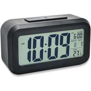 Reveil Numerique,Reveil Matin a Piles avec Grand &eacute;cran LED,Horloge Digitale sans Tic-tac avec Affichage Temp&eacute;rature,Horloge avec veilleuse,Affichage 12/24 h,pour Chambre Bureau Voyage - Neuf
