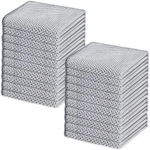 LORANKA-20 Pi&egrave;ces Chiffon de Nettoyage en M&eacute;tal,Lavette Cuisine en Fibres M&eacute;talliques,Anti-Rayures, Chiffons &agrave; Vaisselle,en Fil R&eacute;utilisables,pour Taches Tenaces(Double Couche) - Neuf