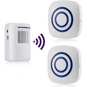 Détecteur de Mouvement Alarme, Sirène Détecteurs de Mouvement Infrarouge-Sensor Alarme sans Fil PIR Set Détecteur de Mouvement - Neuf