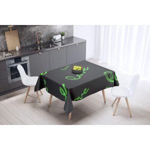 Sjzg-, Anti-Moisissure, S&eacute;chage Rapide, R&eacute;sistant Aux Taches, Lavable En Machine, 100% Polyester Nappe De Table, Fum&eacute;e Verte N&eacute;on, 140 X 140 Cm - Con&ccedil;u Et Fabriqu&eacute; En Turquie - Neuf