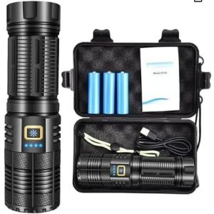 Cfry-Lampe Torche Led Ultra Puissante, 100000 Lumens Lampe De Poche, Lampe Torche Tactique Militaire Puissante Rechargeable, Ip68 &Eacute;tanche Lampe Tactique Torches Pour Camping Randonn&eacute;e - Neuf