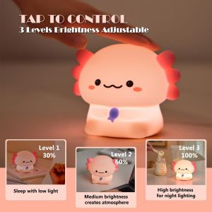 Subzonal-Veilleuse Axolotl Pour Chambre D'enfant - Design Animal - Silicone Doux - Lampe Led - D&eacute;coration De Chambre D'enfant - Neuf