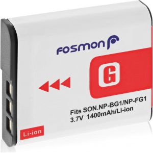 Batterie Li-ION 3.7V 1400mAh Remplacement pour Sony NP-FG1 NP-BG1, Compatible avec Sony Cyber-Shot DSC-W120, W110, W130, W150, W170, W210, W300, DSC-T100, T20, N1, N2, H50 - Neuf