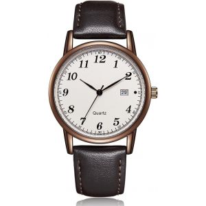 ERYI-Montre Homme Minimalist Design Cuir Analogique Élégant Calendrier - Neuf