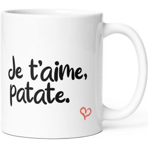 Eryi-Mug Humour Je T¿Aime Patate Tasse Message Drôle Amour Idée Cadeau Original Pour Femme Amie Couple Amoureux Collègue Homme Copine Anniversaire St Valentin Noël. Souriez Dès Le Réveil. - Neuf