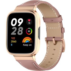 Cuir Bracelet Pour Xiaomi Redmi Watch 3, Hommes Et Femmes De Cuir Bracelet De Remplacement Compatible Avec Xiaomi Redmi Watch 3 - Rose[Let9136726] - Neuf