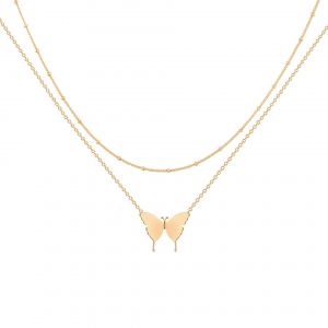 Collier D&eacute;licat Avec Ancre Papillon Pour Femme, Collier Personnalis&eacute; Pour Femme, Collier Ras Du Cou R&eacute;glable En Or Ou En Argent, Collier Superpos&eacute; En Or, Bijoux De F&ecirc;te Tendance, Cadeau - Neuf