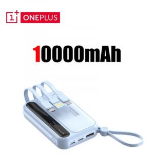 (Blue 10000mah) Xiaomi &iquest; Batterie Externe De Grande Capacit&eacute; 50000mah, C&acirc;bles Int&eacute;gr&eacute;s 4 En 1, Affichage Num&eacute;rique Intelligent, Lumi&egrave;re Laser Pour Samsung Apple - Neuf