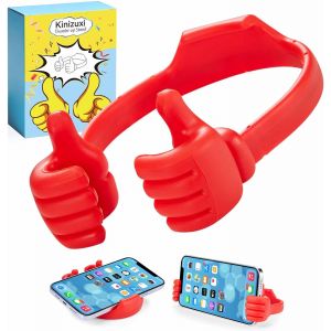 JGD-Cadeaux de No&euml;l de Chaussette Support de T&eacute;l&eacute;phone Portable Thumbs Up Lazy,Support de T&eacute;l&eacute;phone Portable Universel pour Bureau,Support de Smartphone pour iPhone, iPad, Samsung et Plus (Rouge) - Neuf