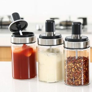 Dww-De Cuisine Gourmet Boîte Corps En Acrylique Avec Cuillères, Pot À Épices Set Condiment Cruet Bouteille, Cuisine Fournitures, Joli Design Pour Cuisine (Bocal À Épices Lot De 3) - Neuf
