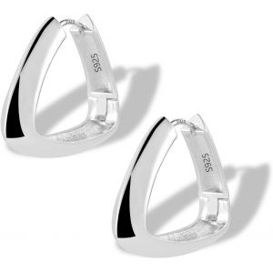 Kal-Boucle Oreille Femme Argent 925 Creole Plaqué Or 14k Géométrique - Neuf