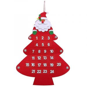 Calendrier de l'Avent en feutre de Noël,Calendrier de l'Avent du Père Noël Calendrier de l'Avent avec poches du Père Noël - Neuf