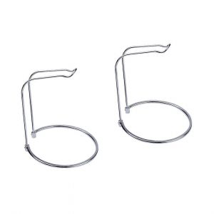 La P&ecirc;che De La Roue D'affichage De Support De &Eacute;querres De 2 Pi&egrave;ces De M&eacute;tal Canne &Agrave; P&ecirc;che Titulaires D'argent P&ocirc;le De P&ecirc;che Rack Stand - Neuf