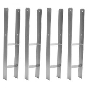 4 Pi&egrave;ces H-ancre Support de Poteau Durable Support de cl&ocirc;ture Pied de poteau 111MM - Neuf