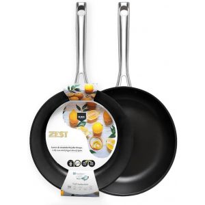 Letnerny-Set De Poêles En Aluminium Forgé Zest | Avec Manche En Acier, Revêtement Antiadhésif Tricouche Quantanium, Full Induction, Pour Tous Types De Feux, 18-24 Cm - Neuf