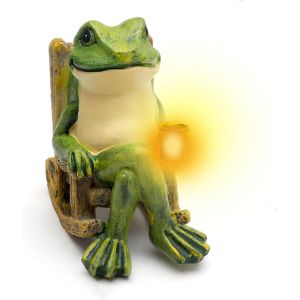 MEVRONISSHOP-Grenouille Decorative, Animaux solaires pour jardin extérieur avec LED, Décoration solaire pour jardin extérieur, Grenouilles Déco Figures Jardin Grenouille Décoration, Statue Jardin Ext - Neuf