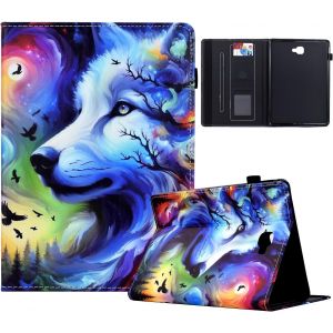 Coque Pour Tablette Samsung Galaxy Tab S4 10.5 2018 Etui Tablette Sm-T830 T835 Pu Cuir Flip Support Portefeuille Protection Coque Pour Samsung Galaxy Tab S4 Housse Tablette,Le Loup Étoilé - Neuf
